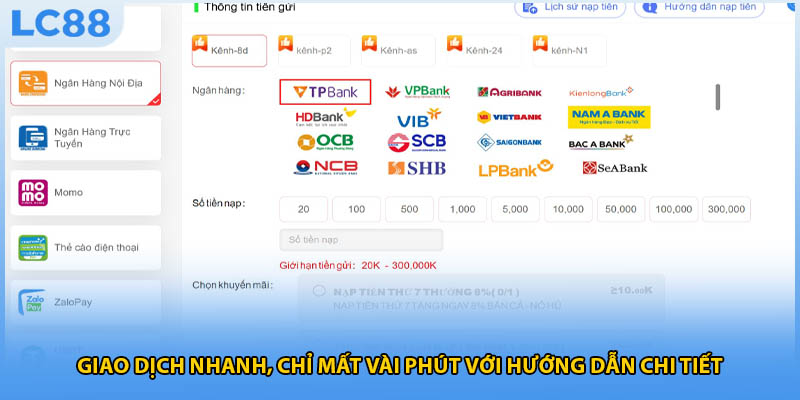 Giao dịch nhanh, chỉ mất vài phút với hướng dẫn chi tiết