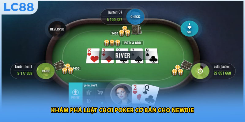 Khám phá luật chơi poker cơ bản cho newbie